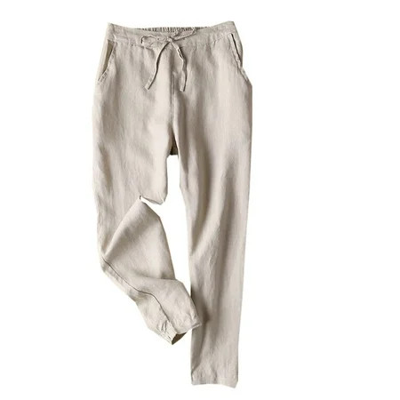 Bospose Casual Pants For Women Cotton Pants Linen Pants Loose Pants Elastic Waist Pants Womens Crop  | Walmart (US)