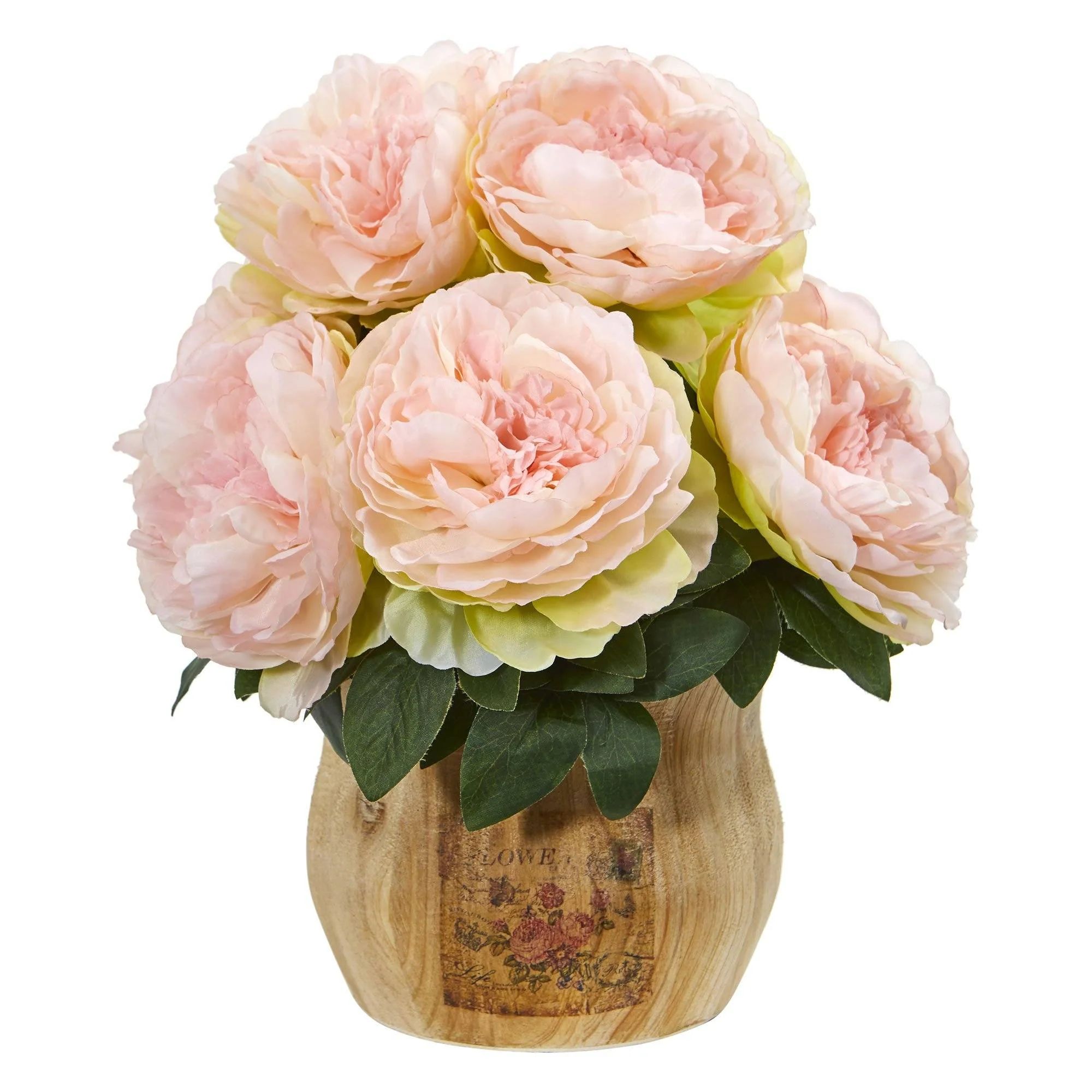 Peony Artificial Arrangement in Decorative Planter | Nearly Natural