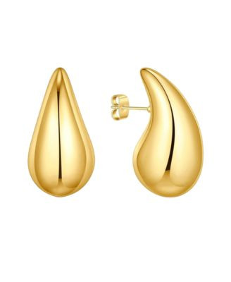 18K Gold Plated or Silver Teardrop Small Teardrop Stud Earrings | Macy's