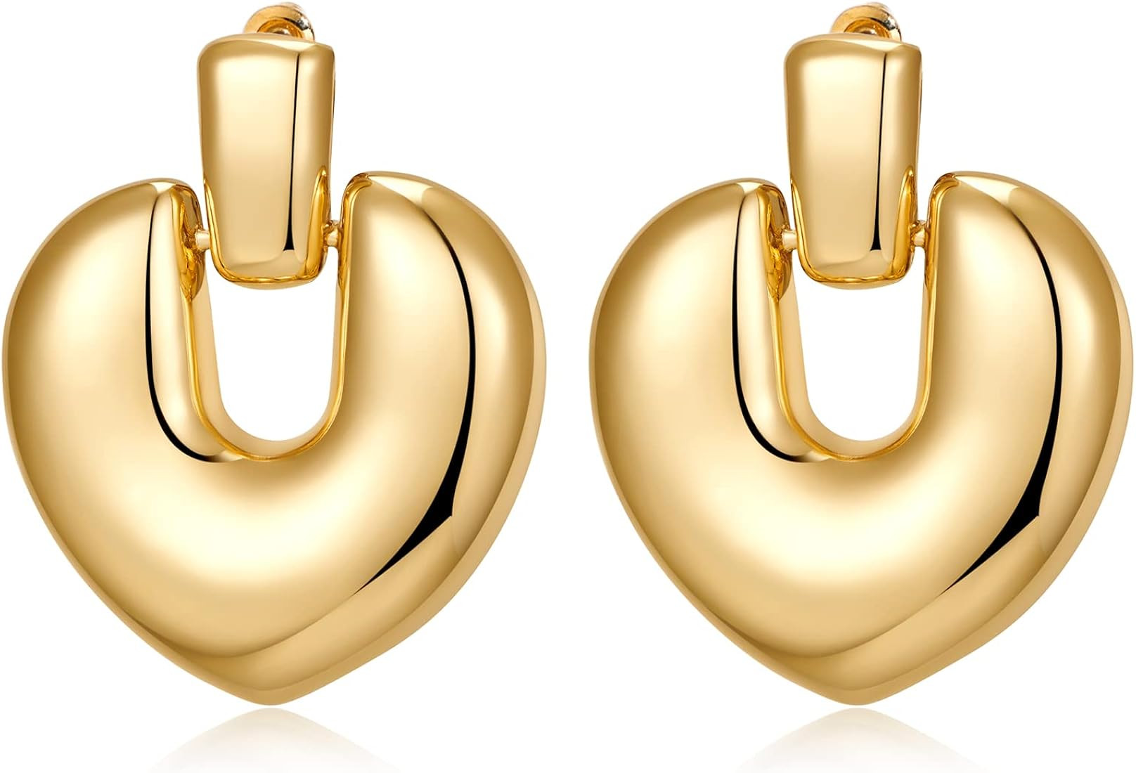 HESSAWELL Chunky Hoop Earrings for Women Gold Hoop Dangle Earrings for Women Gift | Amazon (US)