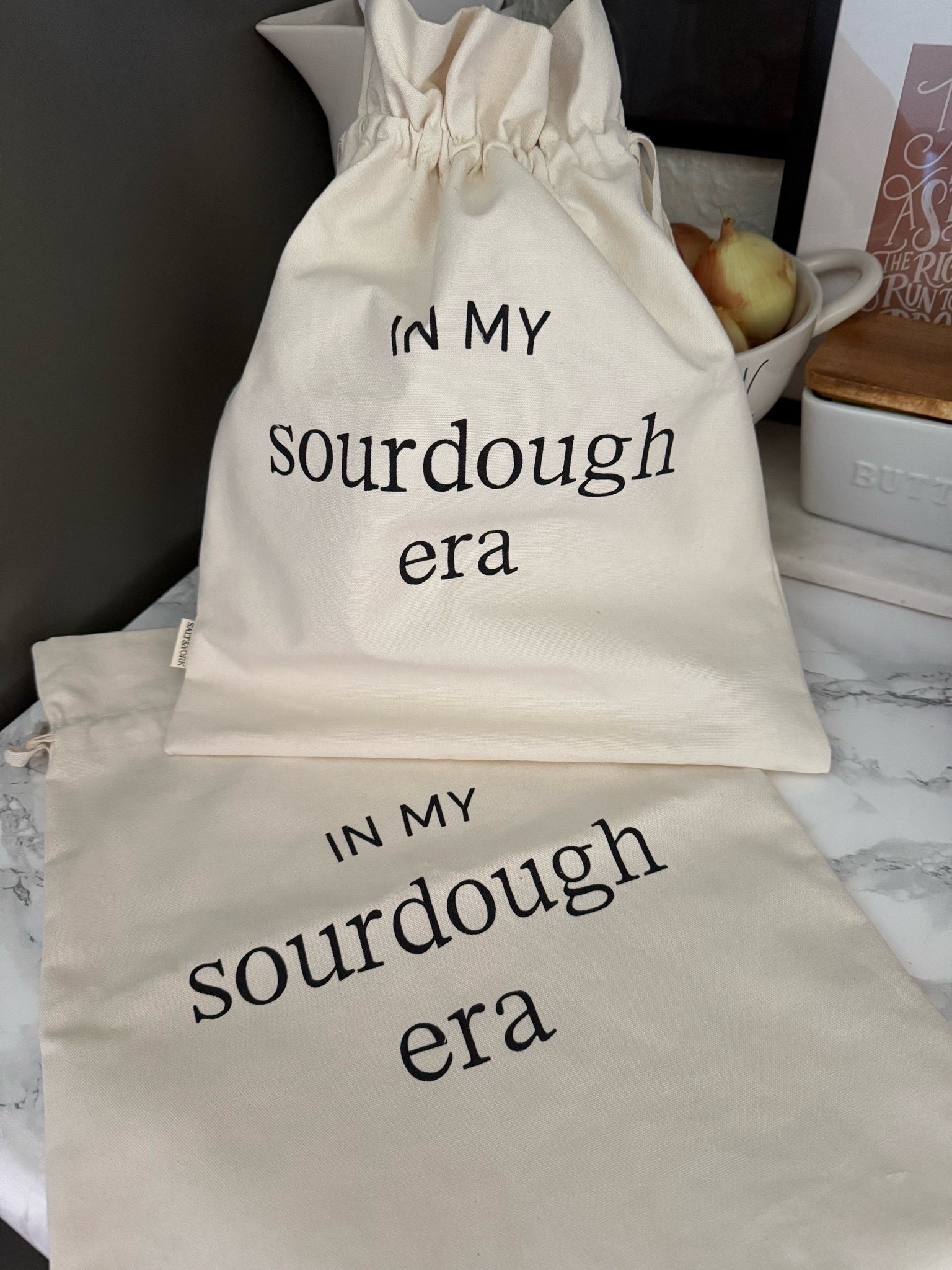 High quality storage bags to keep bread fresh for longer. Set of 2, made with unbleached cotton and food grade BPA-Free Plastic Liner that protects your bread from moisture while being easy to clean.




Sourdough essentials, sourdough bag, kitchen must have, Homemade Bread Plastic Lining, Freezer Bread Storage Container, Funny Sourdough Bread Bag, Bread Making Accessories, Bread Maker Gift Giving (Sourdough Era)#LTKFamily

#LTKSeasonal #LTKHome