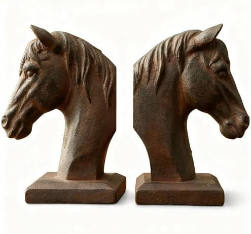 Comfy Hour Horse Head Decorative Bookends, Vintage Antique Style Resin Book Ends for Shelves, Uni... | Amazon (US)