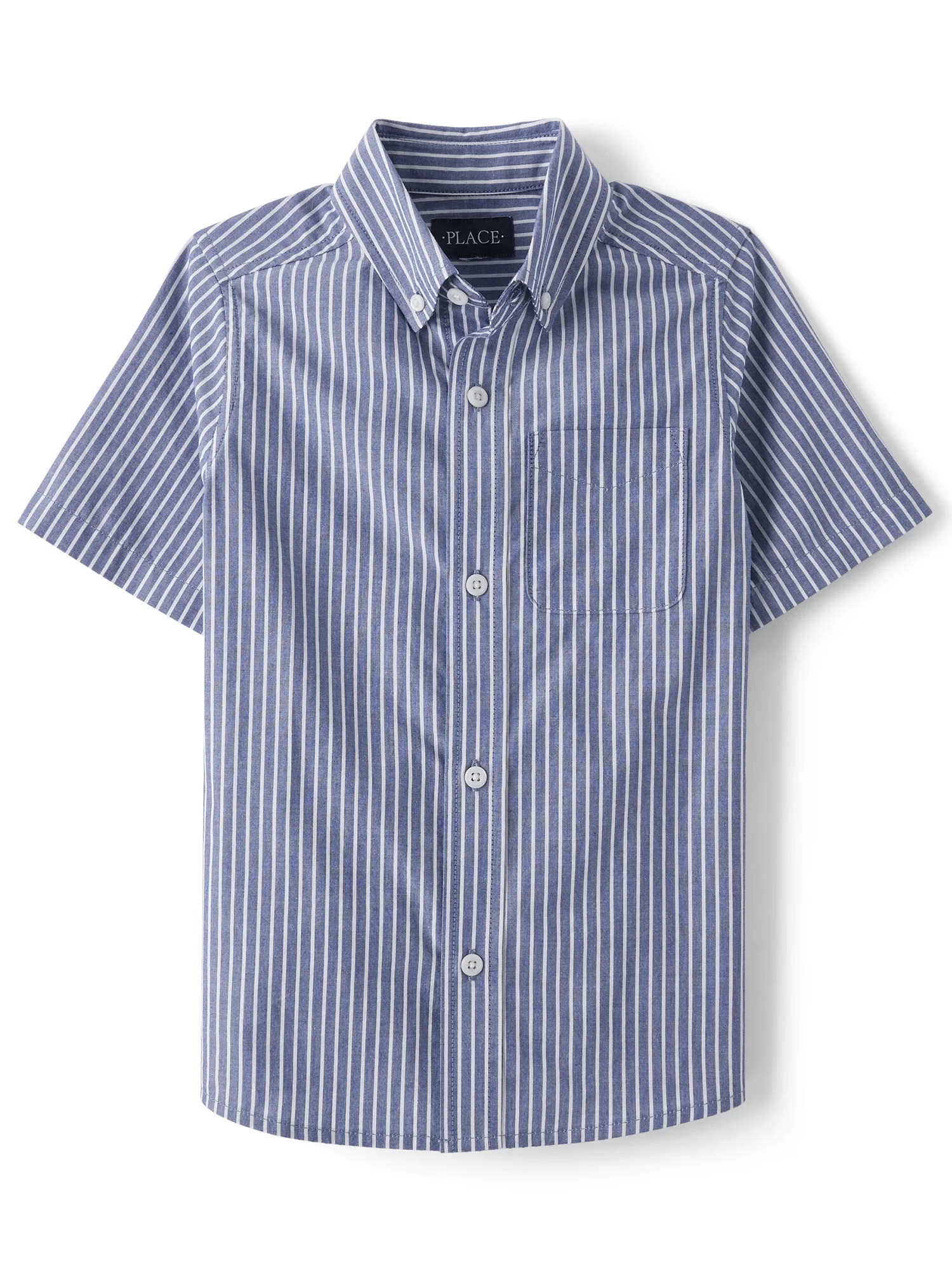 The Children's Place Boys Short Sleeve Poplin Button Up Shirt, Sizes XS-XXL | Walmart (US)