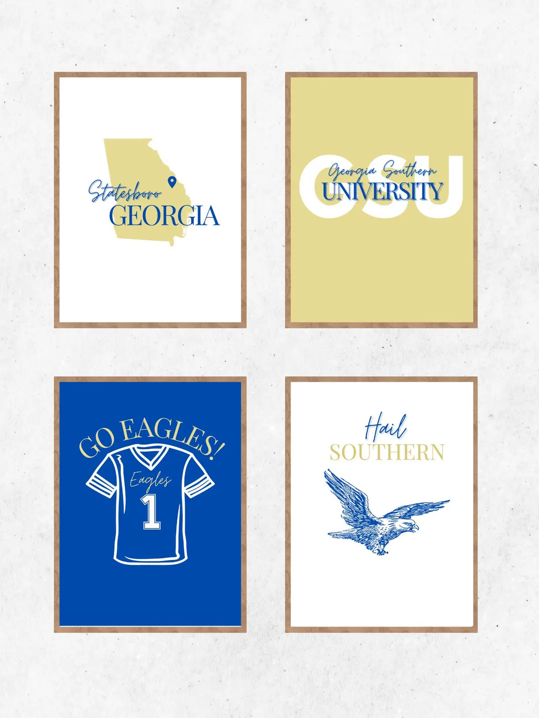 Georgia Southern University GSU Themed Digital Prints, Set of 4 - Etsy | Etsy (US)