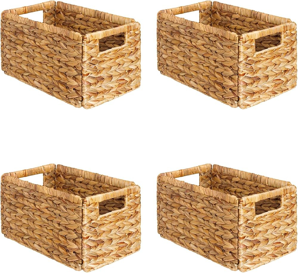 SpaceAid 4 Pack Wicker Basket, Storage Baskets for Organizing, Woven Rattan Basket with Handles f... | Amazon (US)