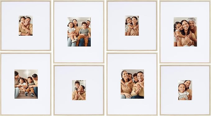 Arcadia 8 Piece Oversized Gallery Wall Frame Set, 16x20 and 16x16 Inch Matted Frames for Featurin... | Amazon (US)