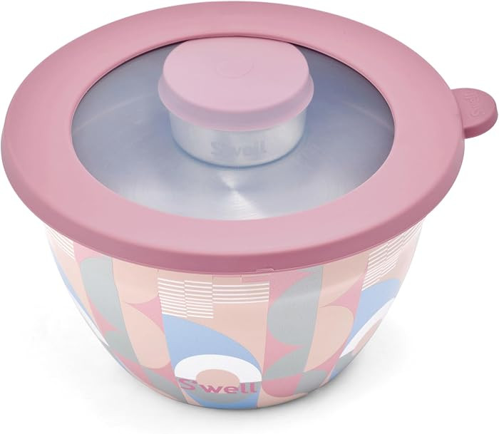 S'well Stainless Steel Salad Bowl Kit 64oz, Dusty Pink Daydream, Comes with 2oz Mini Canister and... | Amazon (US)