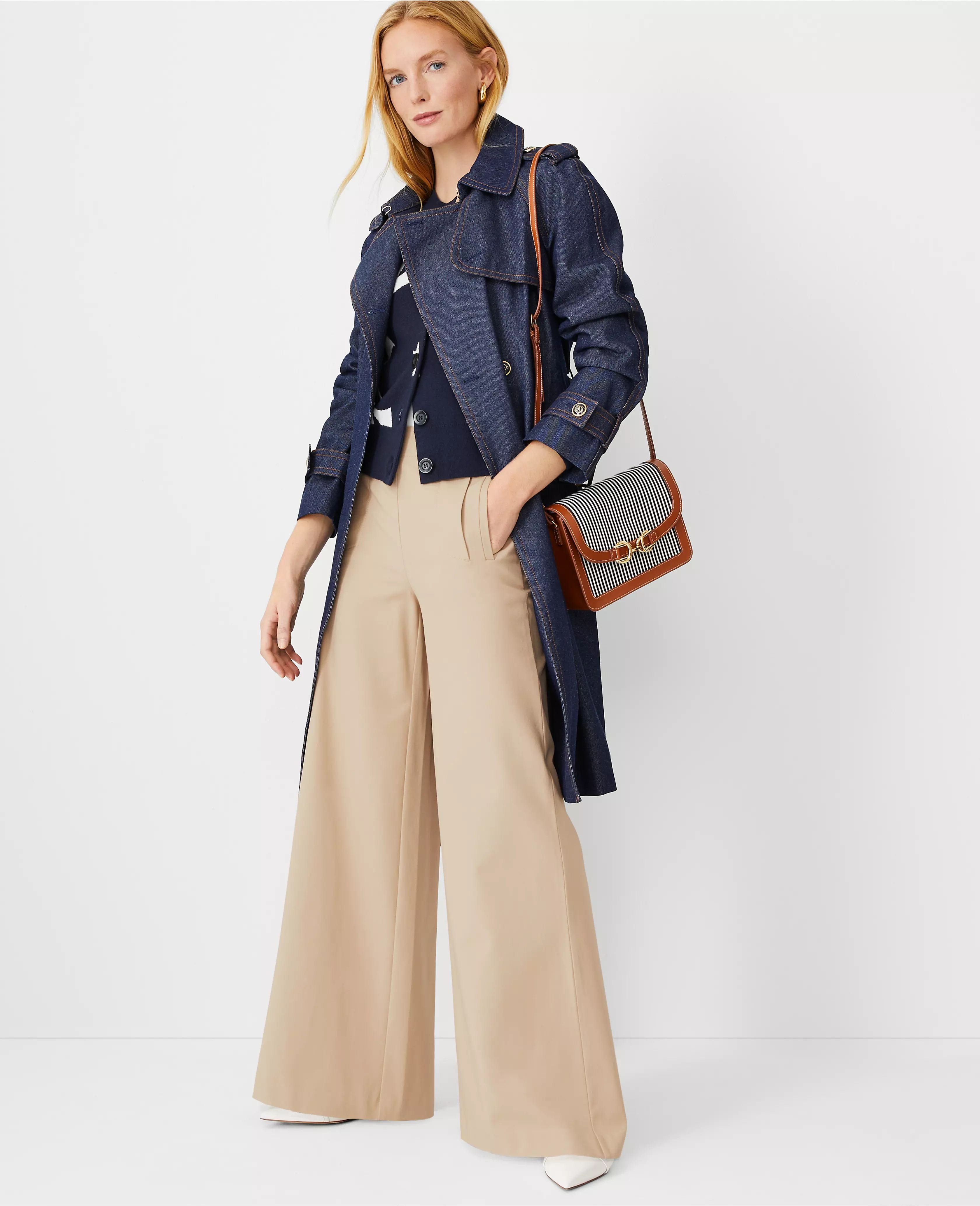 The Petite Sailor Palazzo Pant in Twill | Ann Taylor (US)