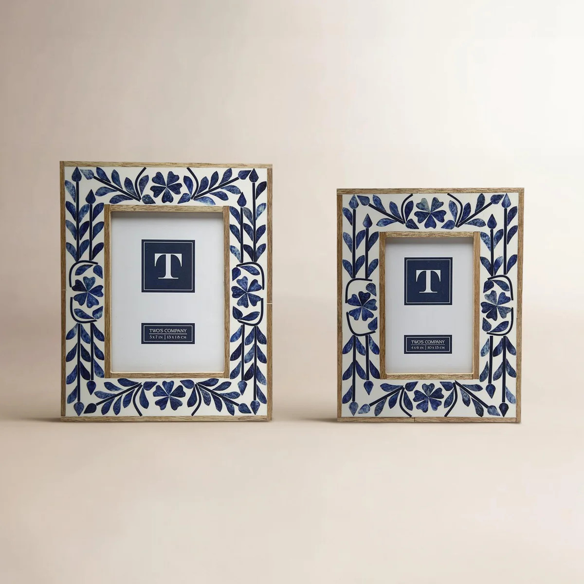 Birch Lane\u2122 Blue Belle Set Of 2 Bone Inlay Photo Frame | Birch Lane | Birch Lane