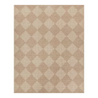 Hampton Bay Chasewood Beige 8 ft. x 10 ft. Geometric Indoor/Outdoor Area Rug 3124365 - The Home D... | The Home Depot