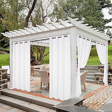 Aloft Waterproof Outdoor Curtains for Patio - Sunlight Blocking Grommet Indoor/Outdoor Curtain fo... | Amazon (US)