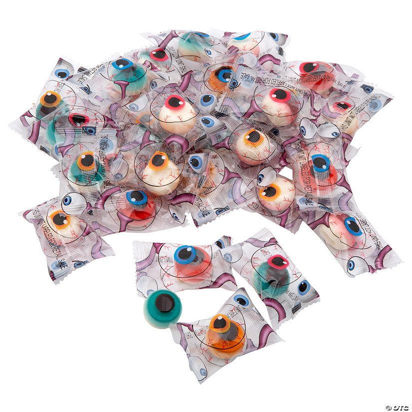 7 oz. Gummy Eyeballs Assorted Fruit-Flavored Halloween Candy - 40 Pc. | Oriental Trading Company