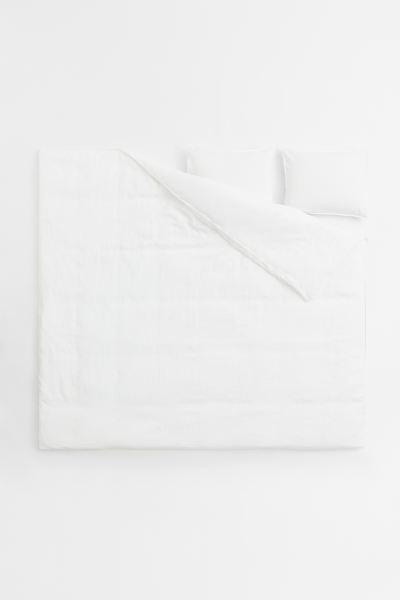 Linen double/king duvet cover set - White - Home All | H&M GB | H&M (UK, MY, IN, SG, PH, TW, HK)