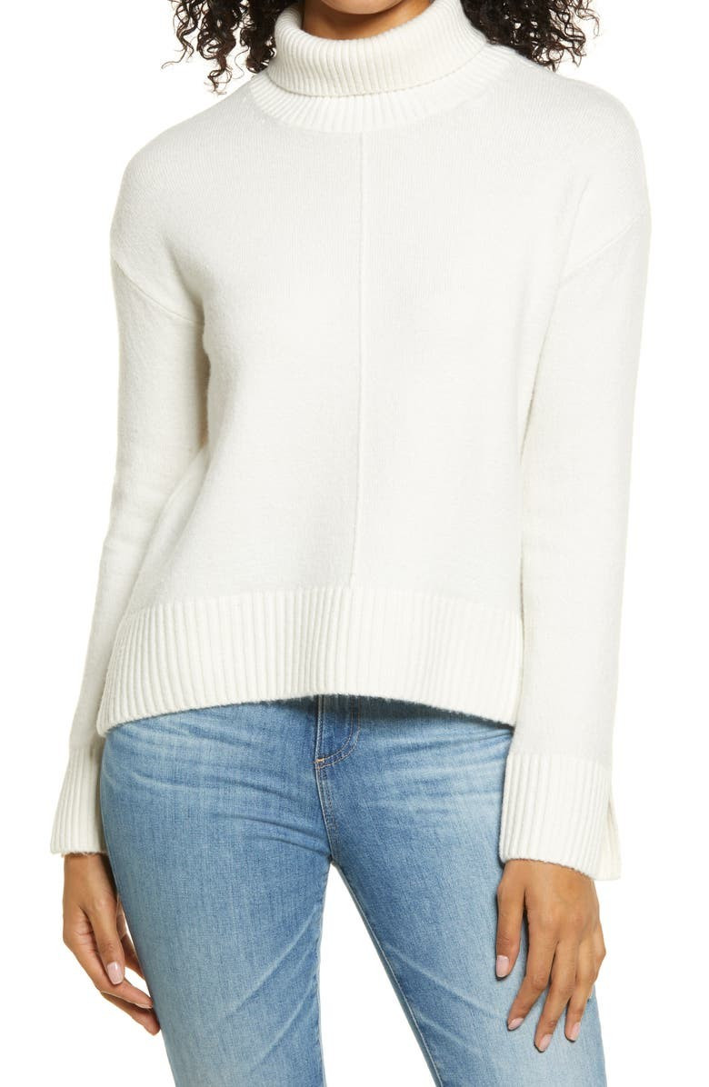 Raised Seam Turtleneck Sweater | Nordstrom