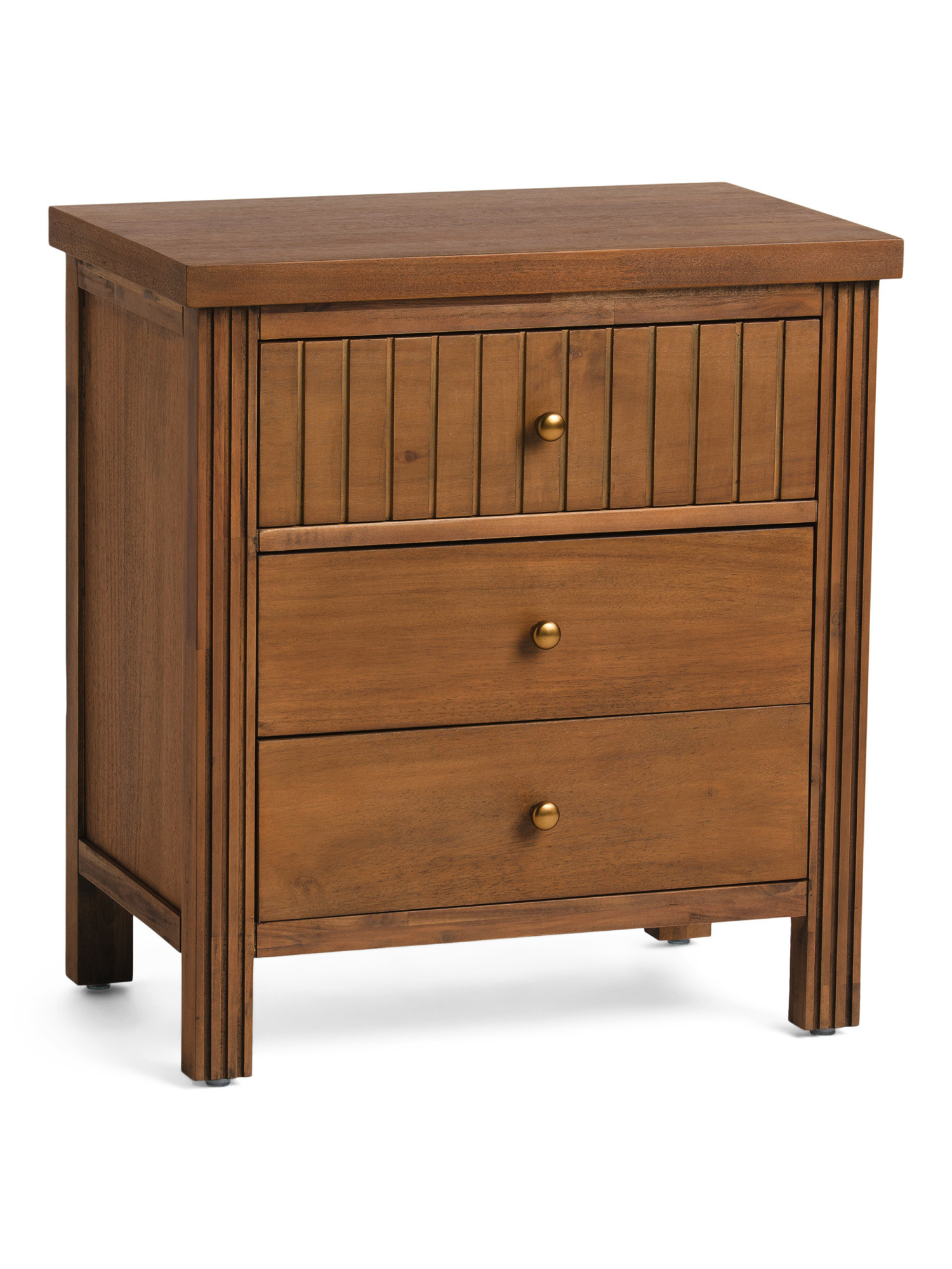 24in Acacia Wood 3 Drawer Night Stand | TJ Maxx