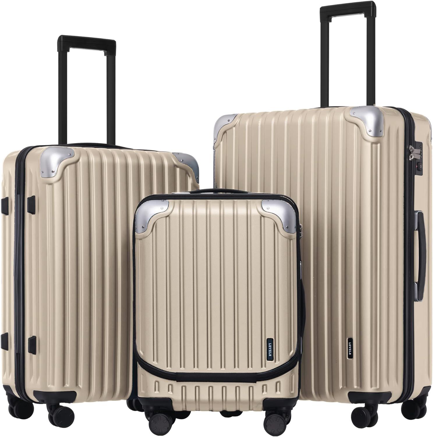 LEVEL8 Grace Luggage Sets Hardside Suitcase Set with Spinner Wheels,TSA Lock, 3-Piece Set (20/24/... | Amazon (US)