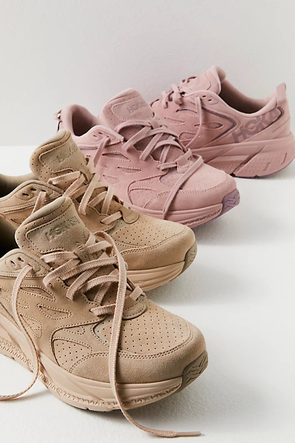 Hoka Clifton L Suede Sneakers by HOKA at Free People, Pale Mauve, US 5 M | Free People (Global - UK&FR Excluded)