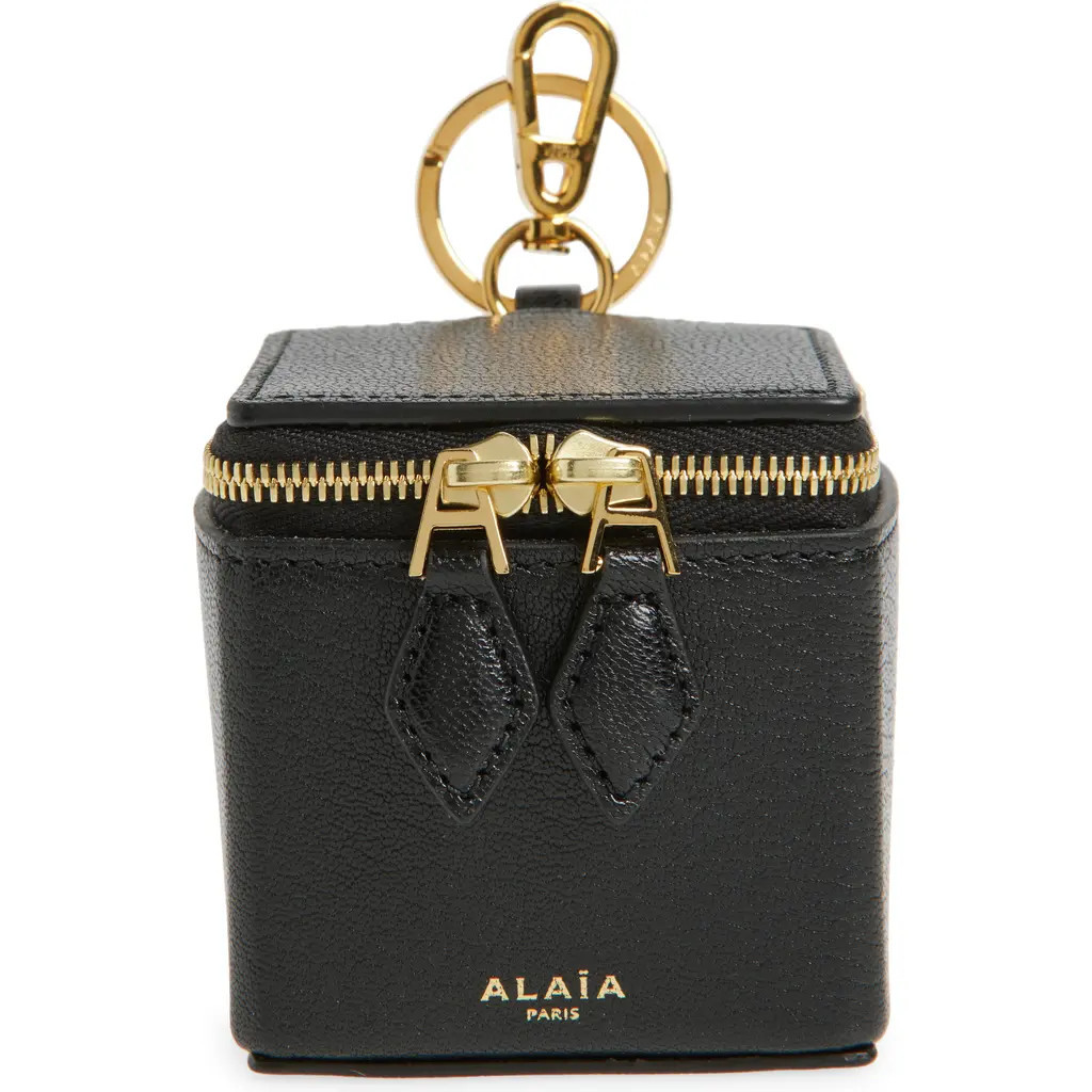 Alaïa Charms Cube Leather Coin Purse in Noir at Nordstrom | Nordstrom