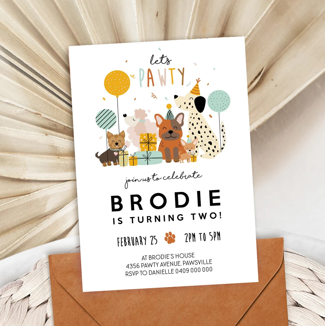 Dog Invitation Editable Puppy Party Invitation Printable Dog - Etsy | Etsy (US)