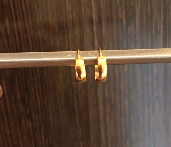 Solid 22k gold 916 gold plain broad loop earrings | Etsy ROW