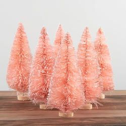 5" Frosted Pink Bottle Brush Trees - Walmart.com | Walmart (US)
