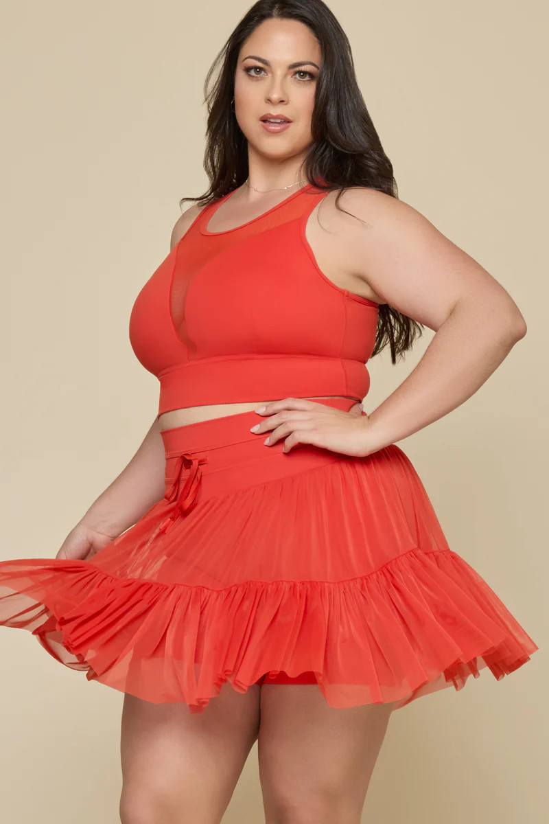 Pirouette Skort - Cayenne | POPFLEX