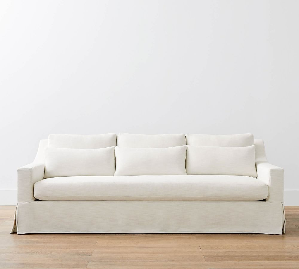 York Slope Arm Deep Seat Slipcovered Sofa (60"-108") | Pottery Barn (US)