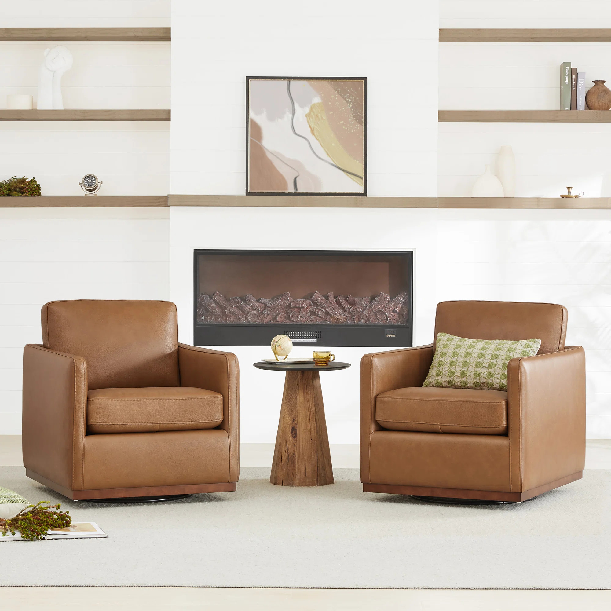 Benten Upholstered Swivel Armchair (Set of 2) | Wayfair North America