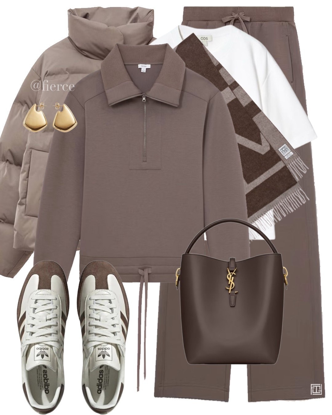 Taupe beige co-ord set joggers white and taupe adidas samba taupe puffer jacket casual weekend outfit loungewear 

#LTKeurope #LTKuk #LTKwinter