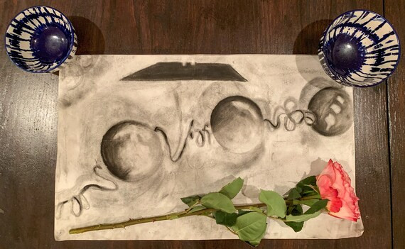 Pearls & Razor Blades Charcoal #1 | Etsy (US)