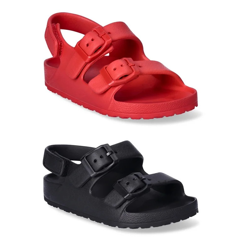 Wonder Nation Toddler Kids Buckle EVA Sandals 2-Pack - Walmart.com | Walmart (US)