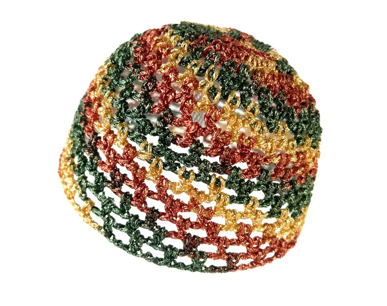 100% Viscose Hand-crocheted Skull Cap Hat | AZTEC SWIRL SATIN - Etsy UK | Etsy (Global)