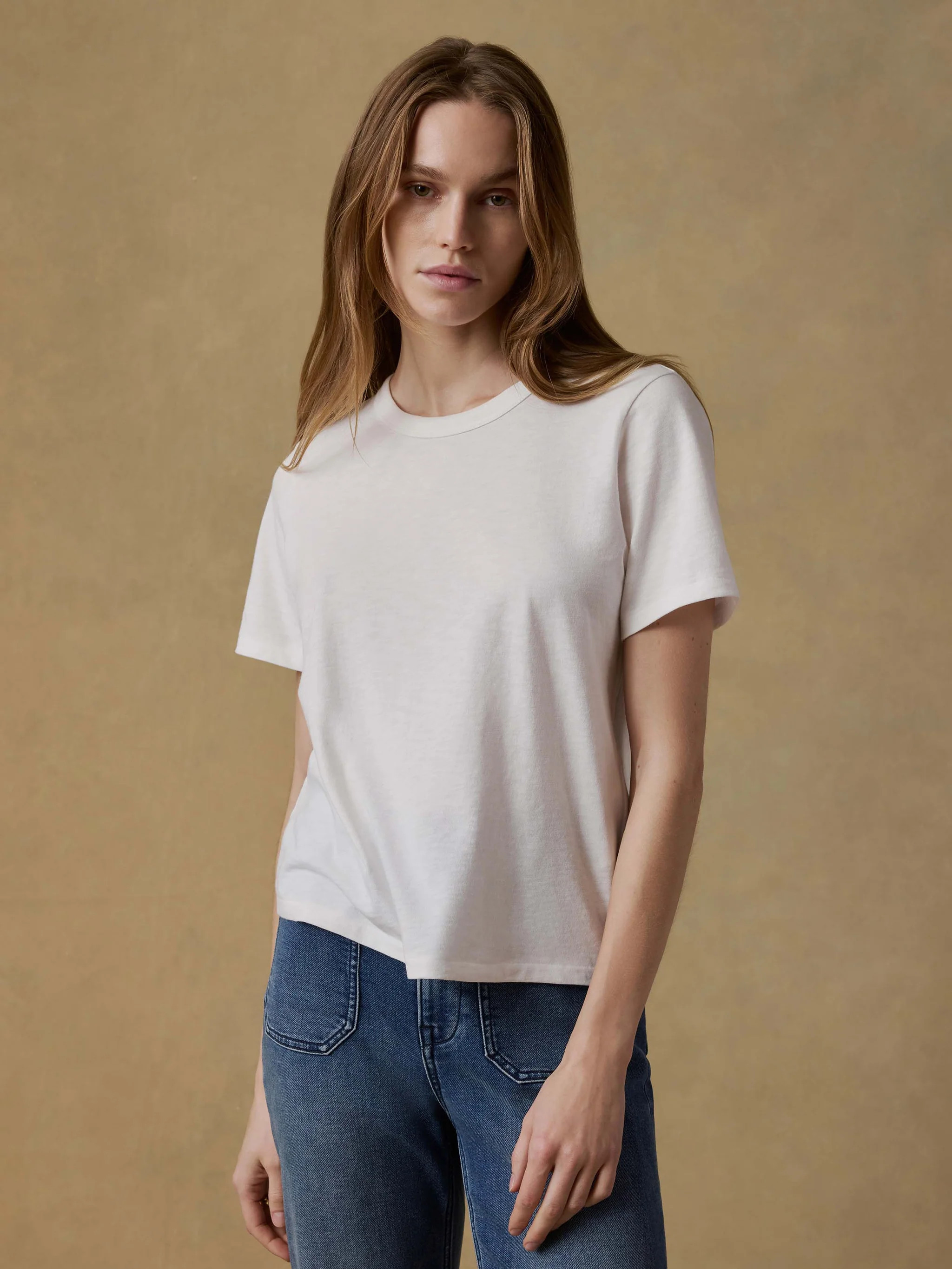 Sunwashed Regenerative Tee - White | Faherty