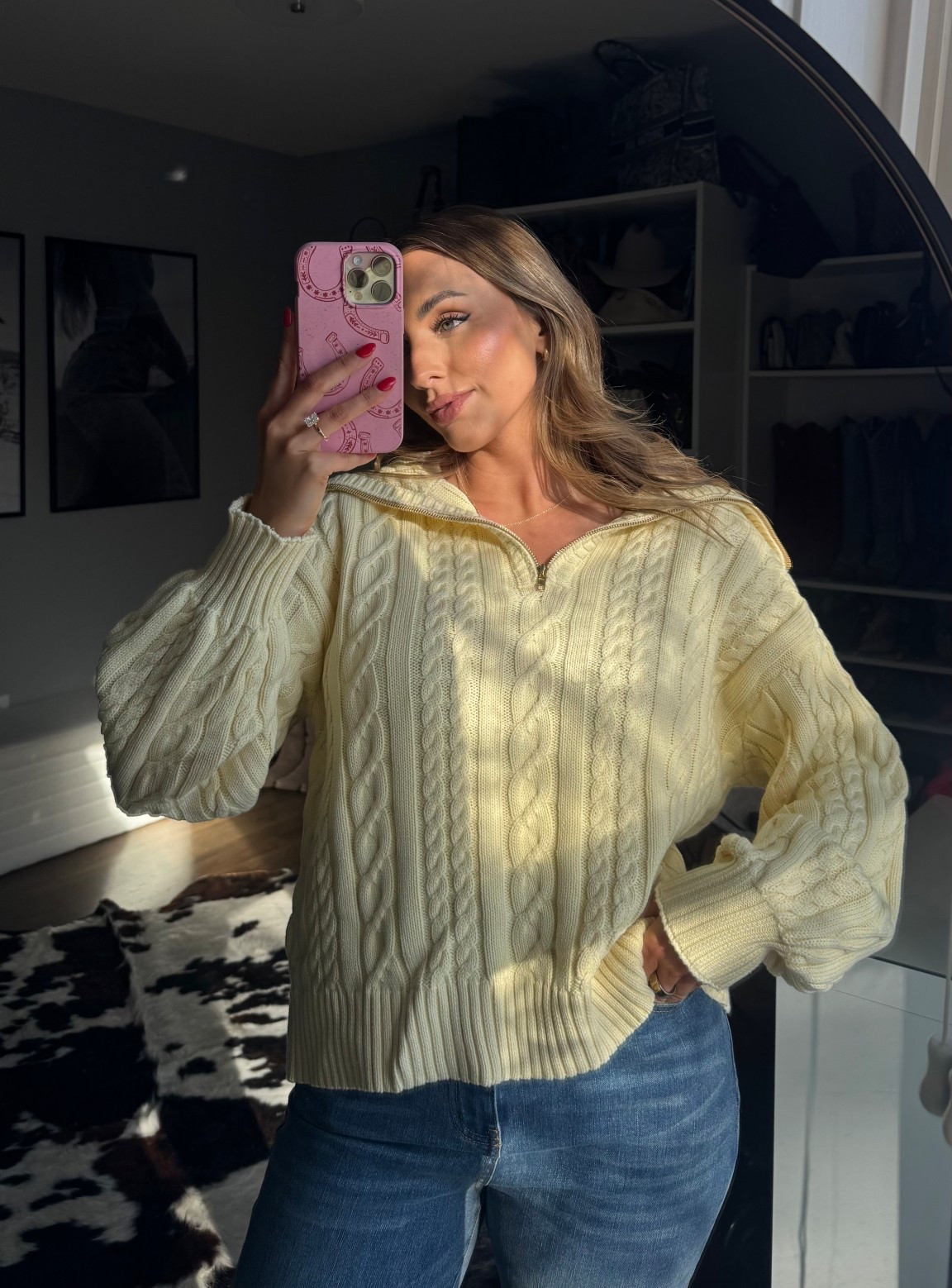 Butter yellow cable knit sweater has me ready for spring 🧈 Vici code VICTORIAW35 for 35% off 

#LTKootd