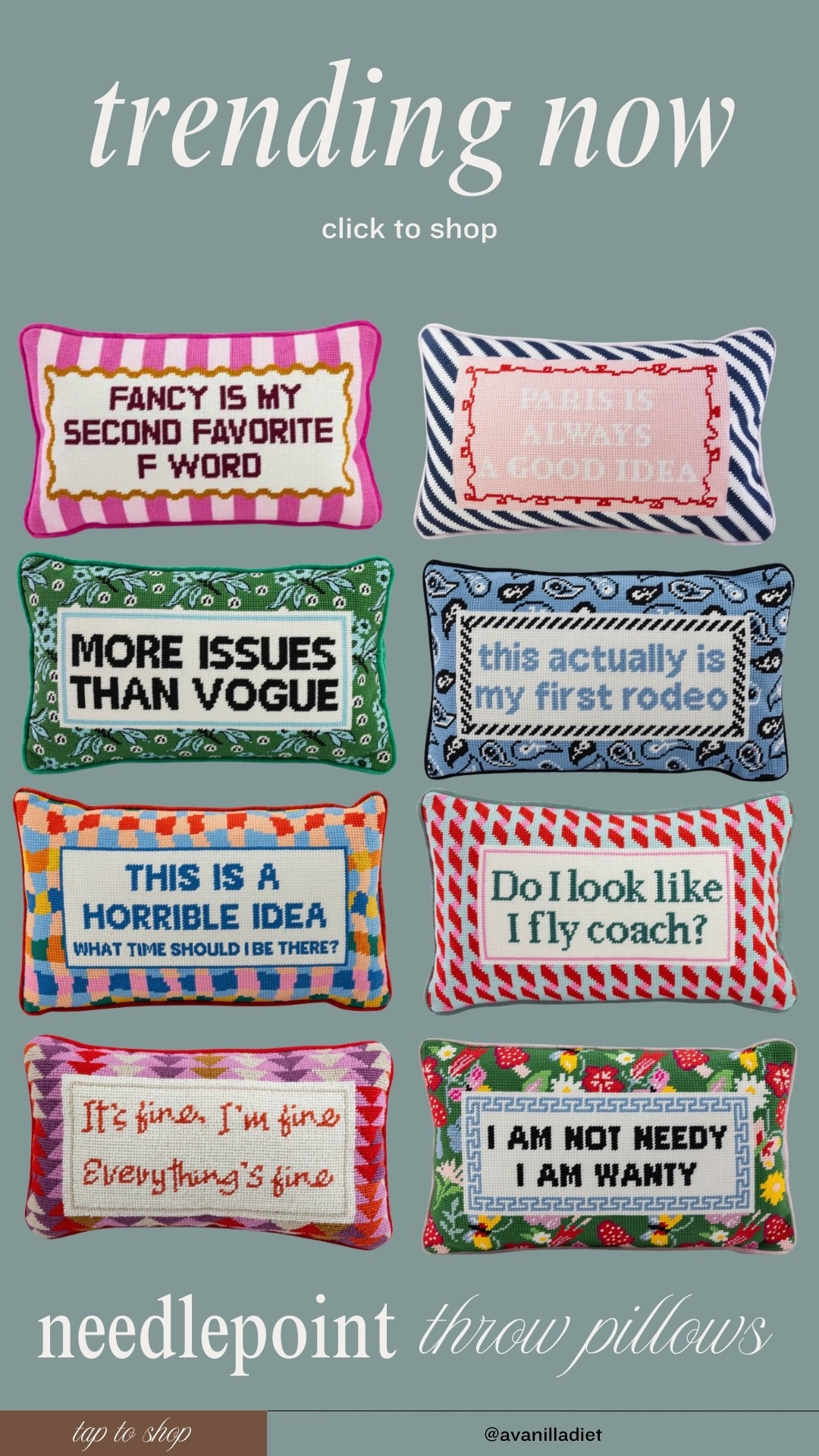 Needlepoint throw pillows! So fun and such a cute gift idea! 🩷

#LTKHome