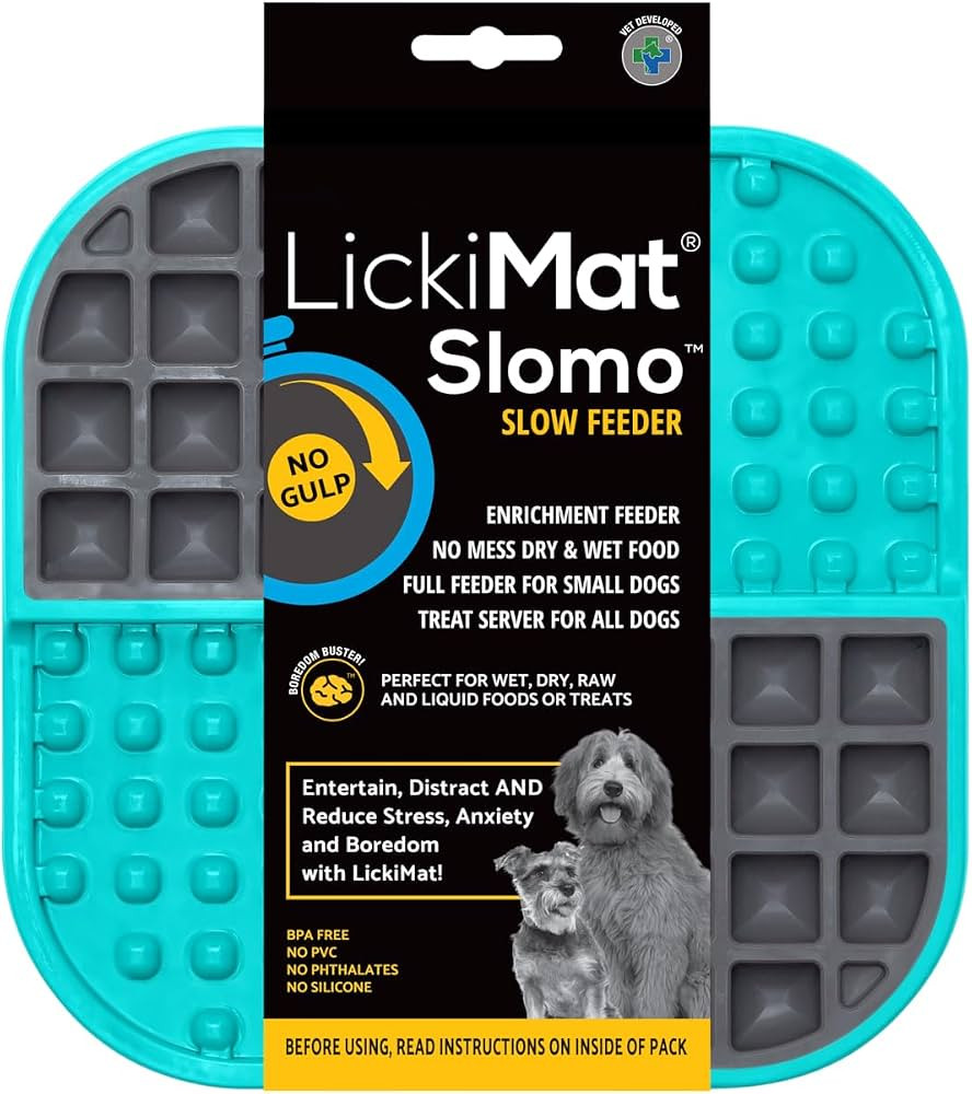Lickimat Slomo, Dog Slow Feeding Lick Mat, Boredom Anxiety Reducer, Turquoise | Amazon (US)