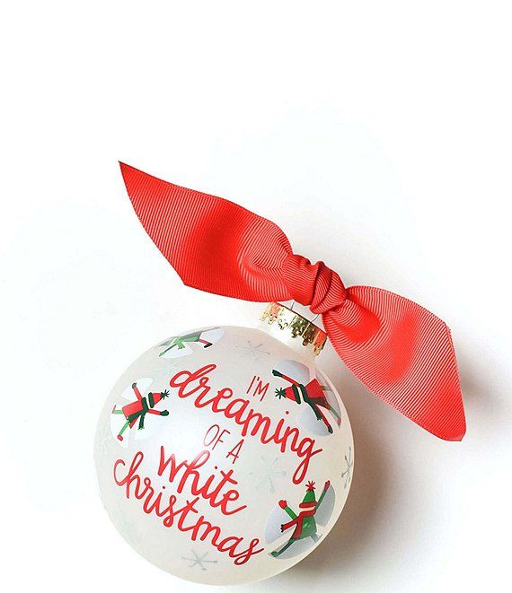 Coton Colors White Christmas Glass Ornament | Dillard's | Dillard's