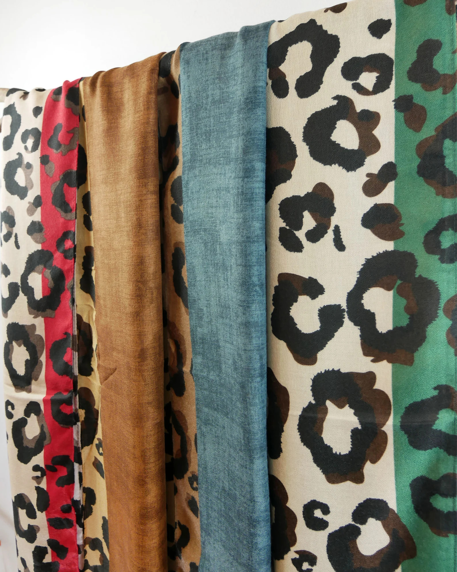 Green Offwhite Cheetah Leopard Scarf Animal Print Raw Edge Shawl Unisex Autumn Wraps Gift 71x33 -... | Etsy (US)