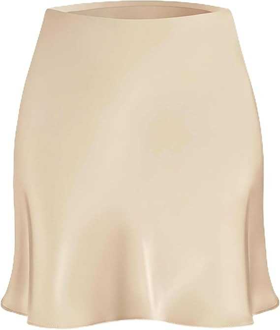 Women's Satin Mini Skirt Elastic High Waisted Silk Elegant Fishtail Short | Y2K, A-Line, Casual, ... | Amazon (US)