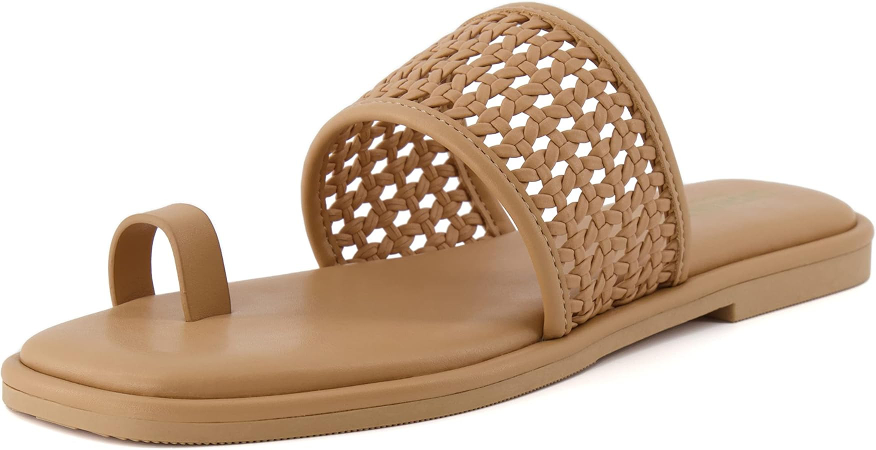 CUSHIONAIRE Women's Kiss toe ring basket weave sandal +Memory Foam, Wide Widths Available | Amazon (CA)