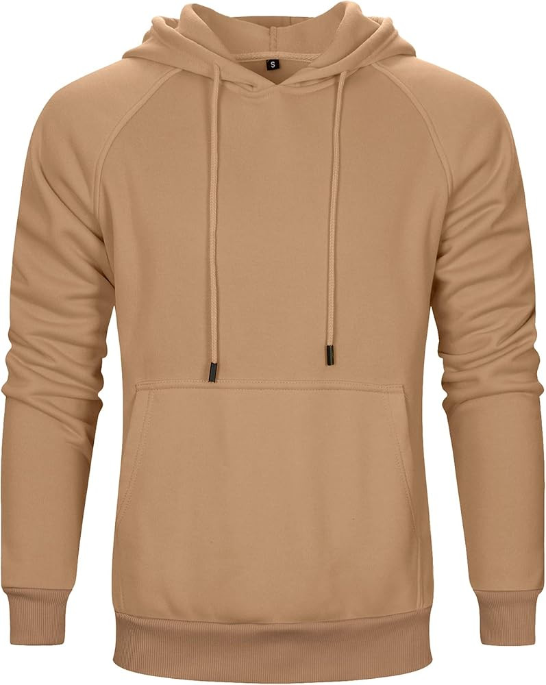 TOLOER Pullover Hoodie Men Blend Fleece Long Sleeve Sweatshirt with Kangaroo Pockets | Amazon (US)