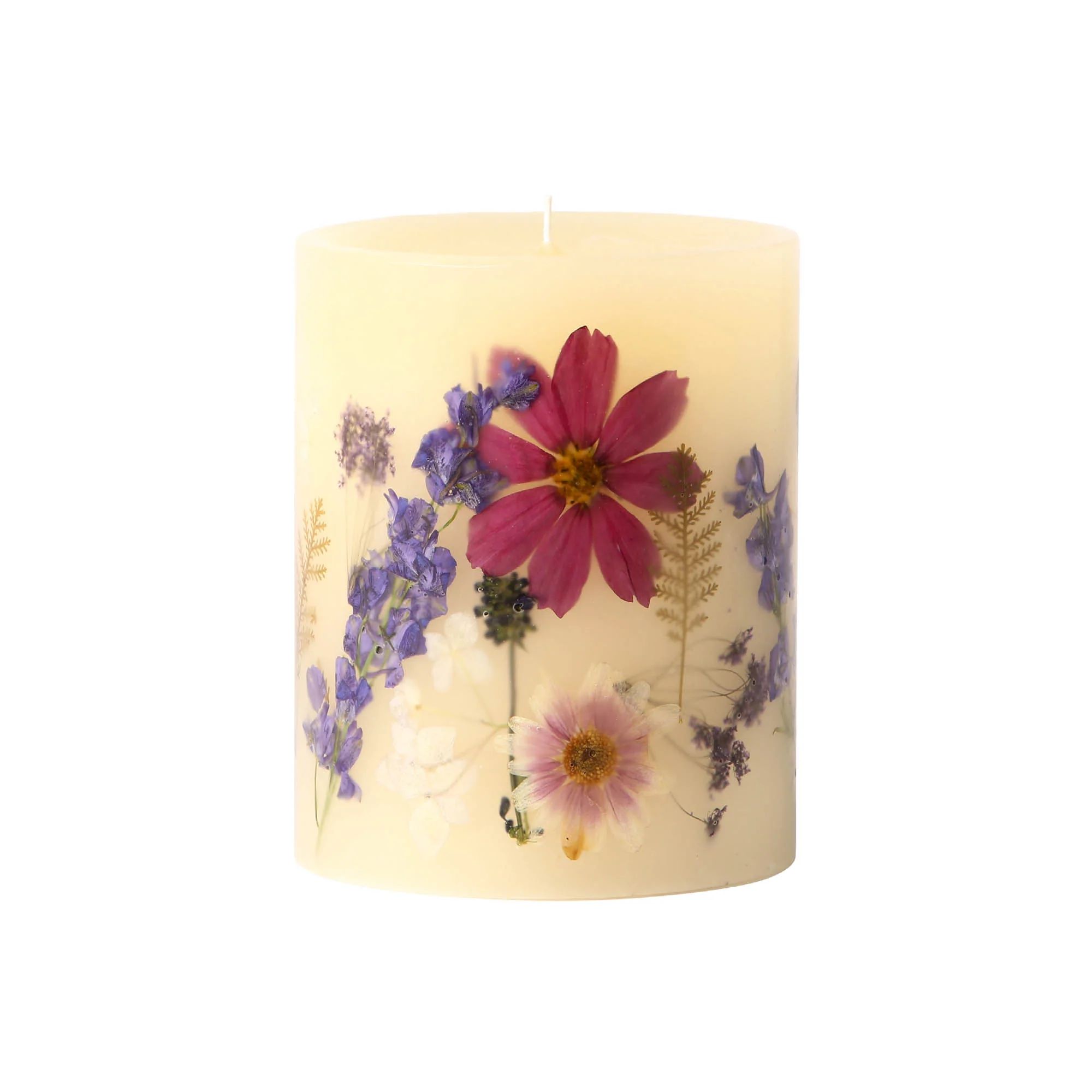 Roman Lavender Medium Round Botanical Candle | Rosy Rings