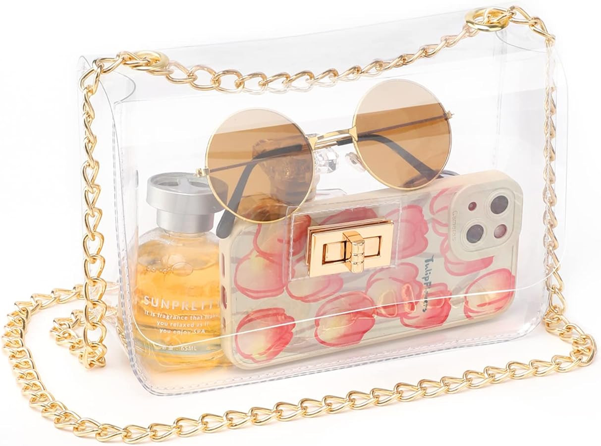 Clear Purse for Women, Clear Crossbody Bag Stadium Approved Gift for Women Concert Sport | Amazon (US)