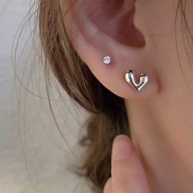 FOON - S925 Silver  Heart Stud Earring1US$ 7.10Gold - One SizeUsually ships within 7 to 14 daysA... | YesStyle Global