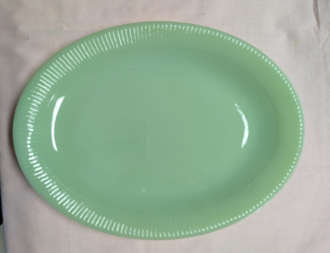 Jadeite, Jane Ray, Fire King, Oval Platter, Dinner Plates, Vintage Fire King, Vintage Jadeite - E... | Etsy (US)