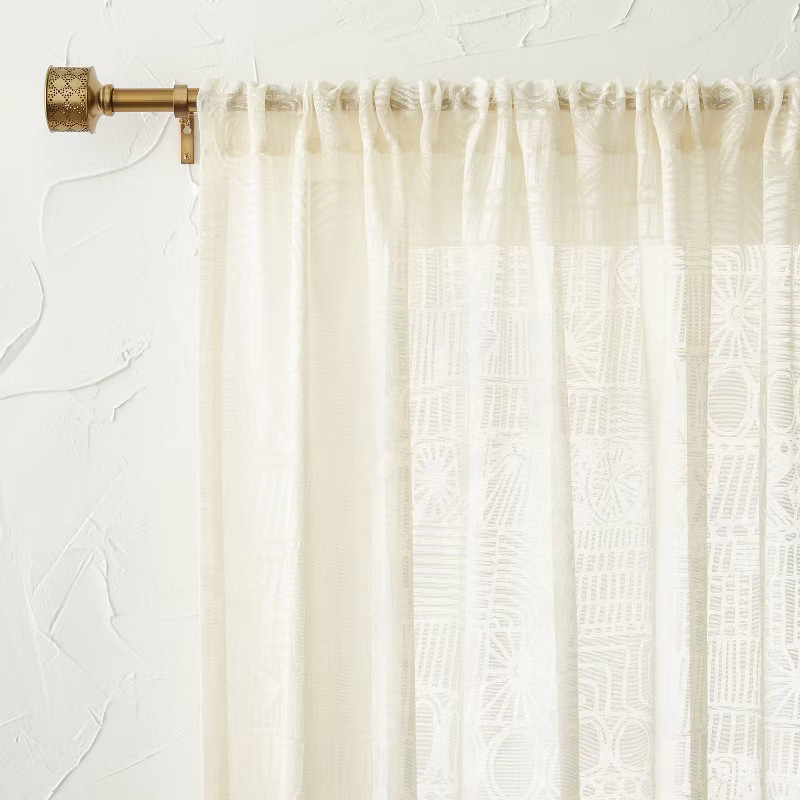 Meridian Printed Burnout Light Filtering Window Sheer White - Opalhouse™ designed with Jungalow... | Target