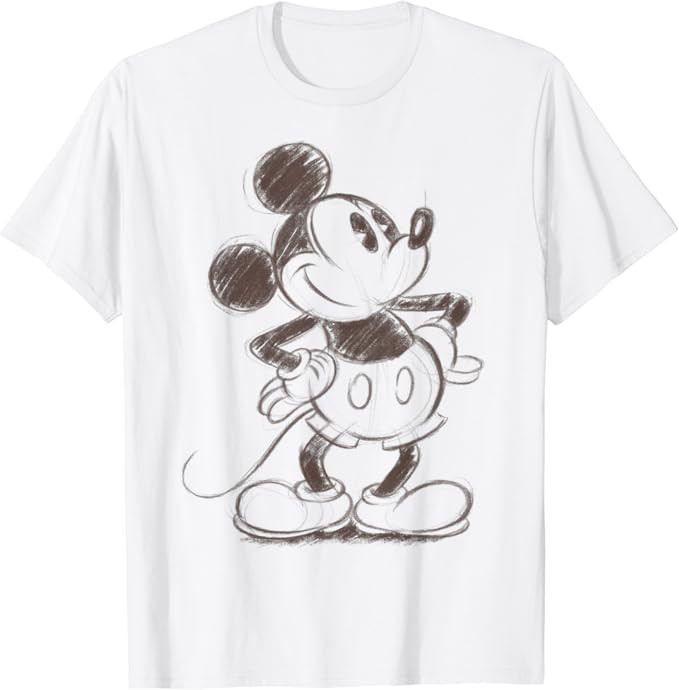 Disney Mickey And Friends Mickey Mouse Sketch Portrait T-Shirt | Amazon (US)