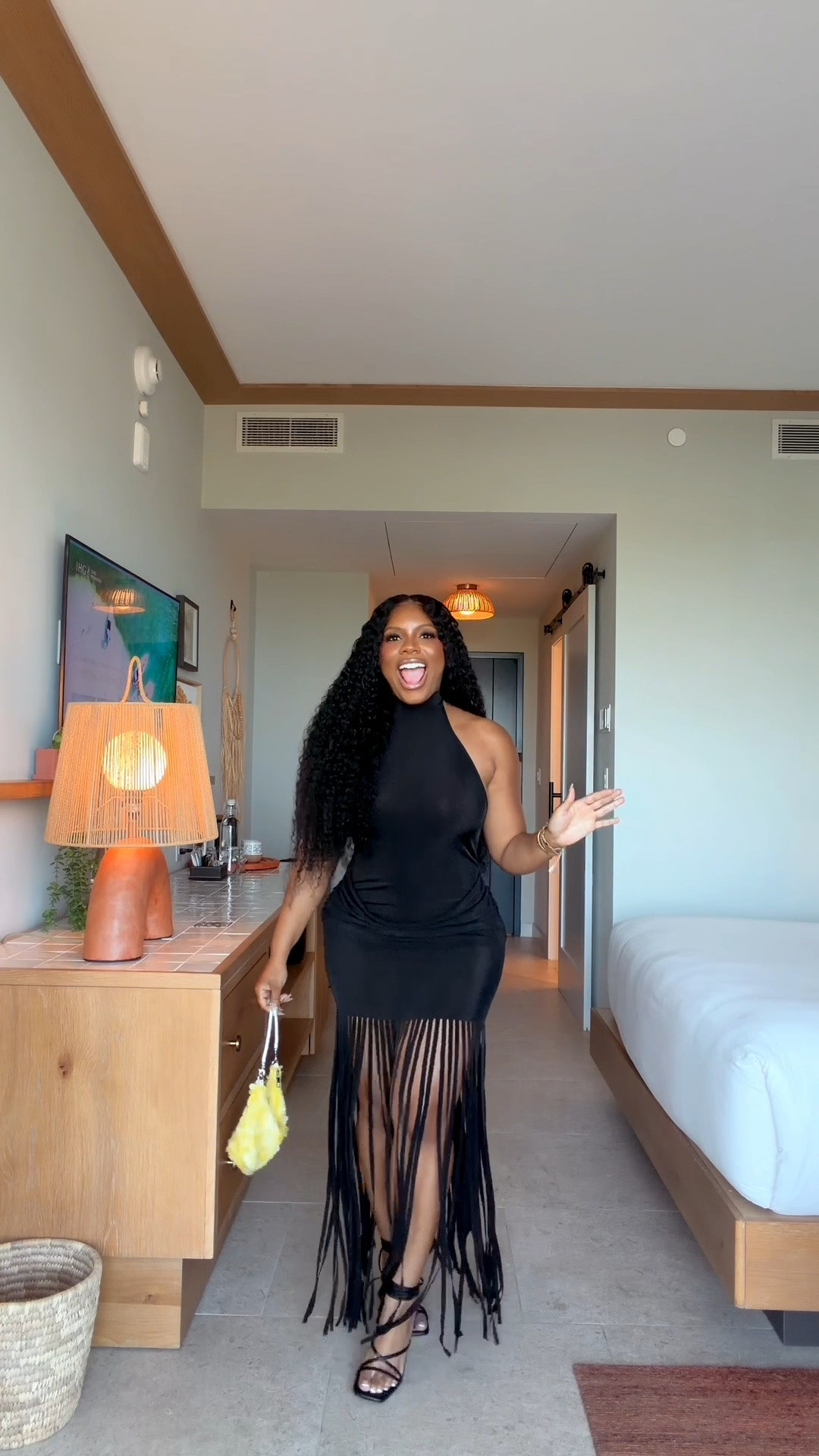 A black dress is always the right answer. 🖤 The fringe detail adds just the right amount of drama, and I love how a pop of color in the bag keeps the look fun. This is the kind of outfit that’s perfect for vacation dinners, birthdays, or a night out with the girls.

#LTKStyle #LittleBlackDress #NightOutLook #VacationStyle
