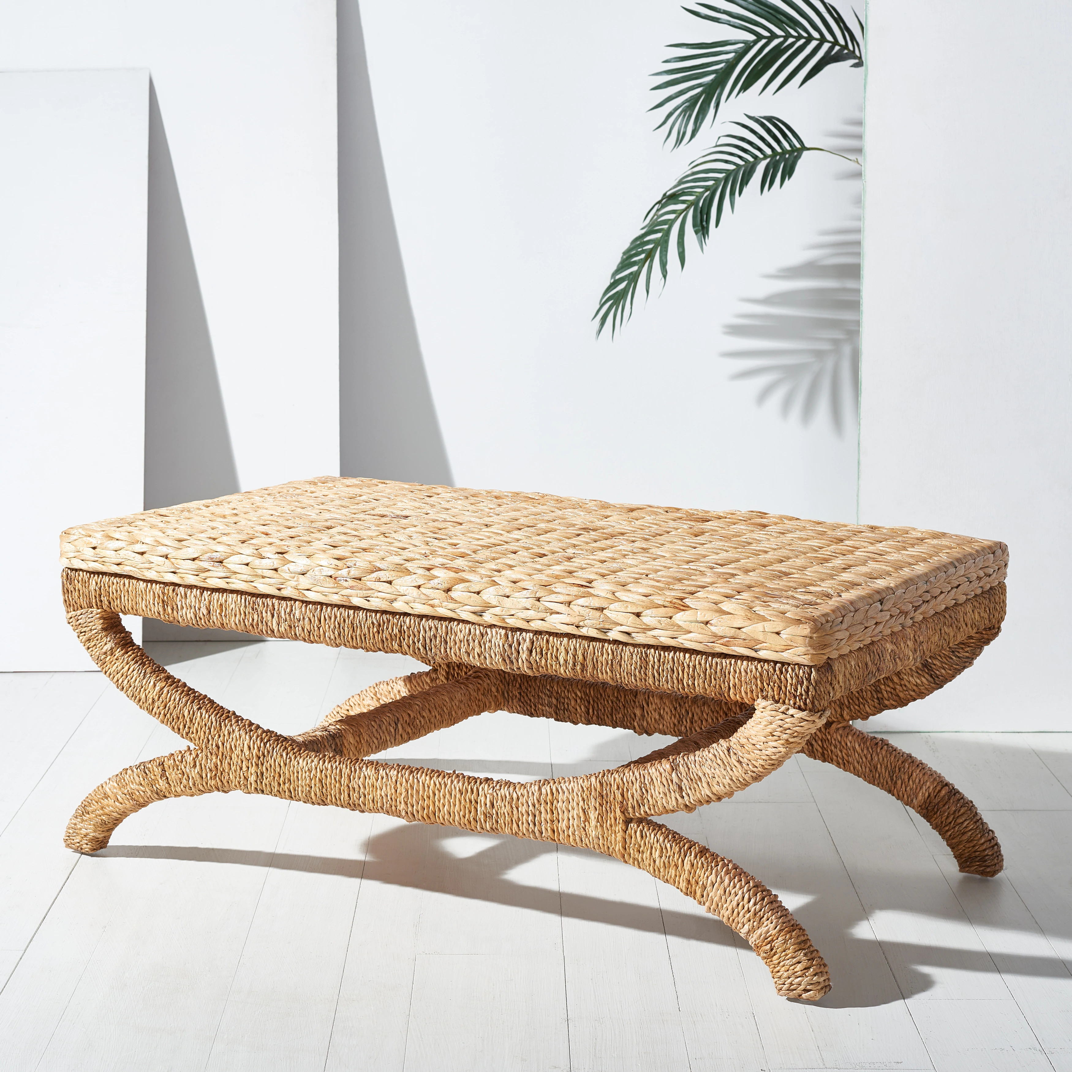 SAFAVIEH Couture Trajka Tropical Coastal Boho Water Hyacinth Coffee Table - 44 In. W x 24 In. D x... | Overstock