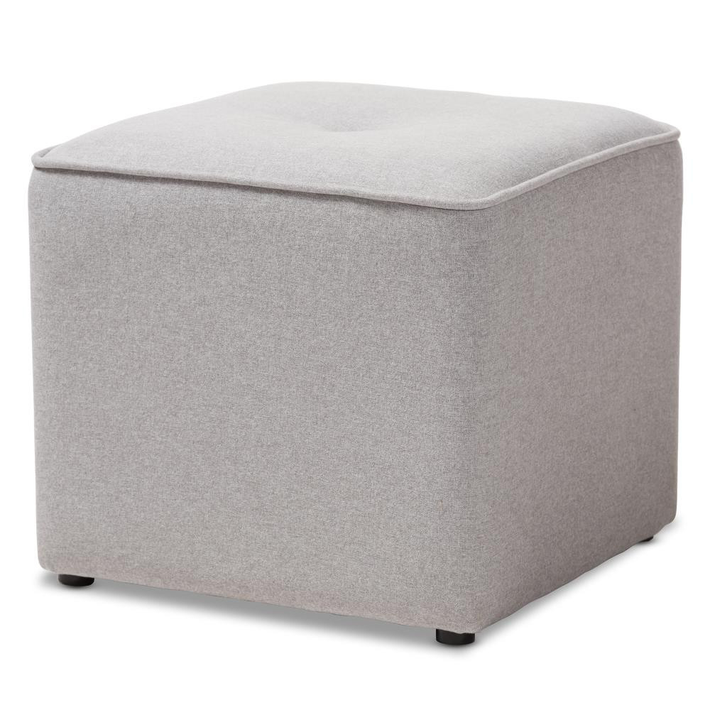 Baxton Studio Corinne Modern Grey Ottoman in Gray | 143-8145-LW | Lowe's
